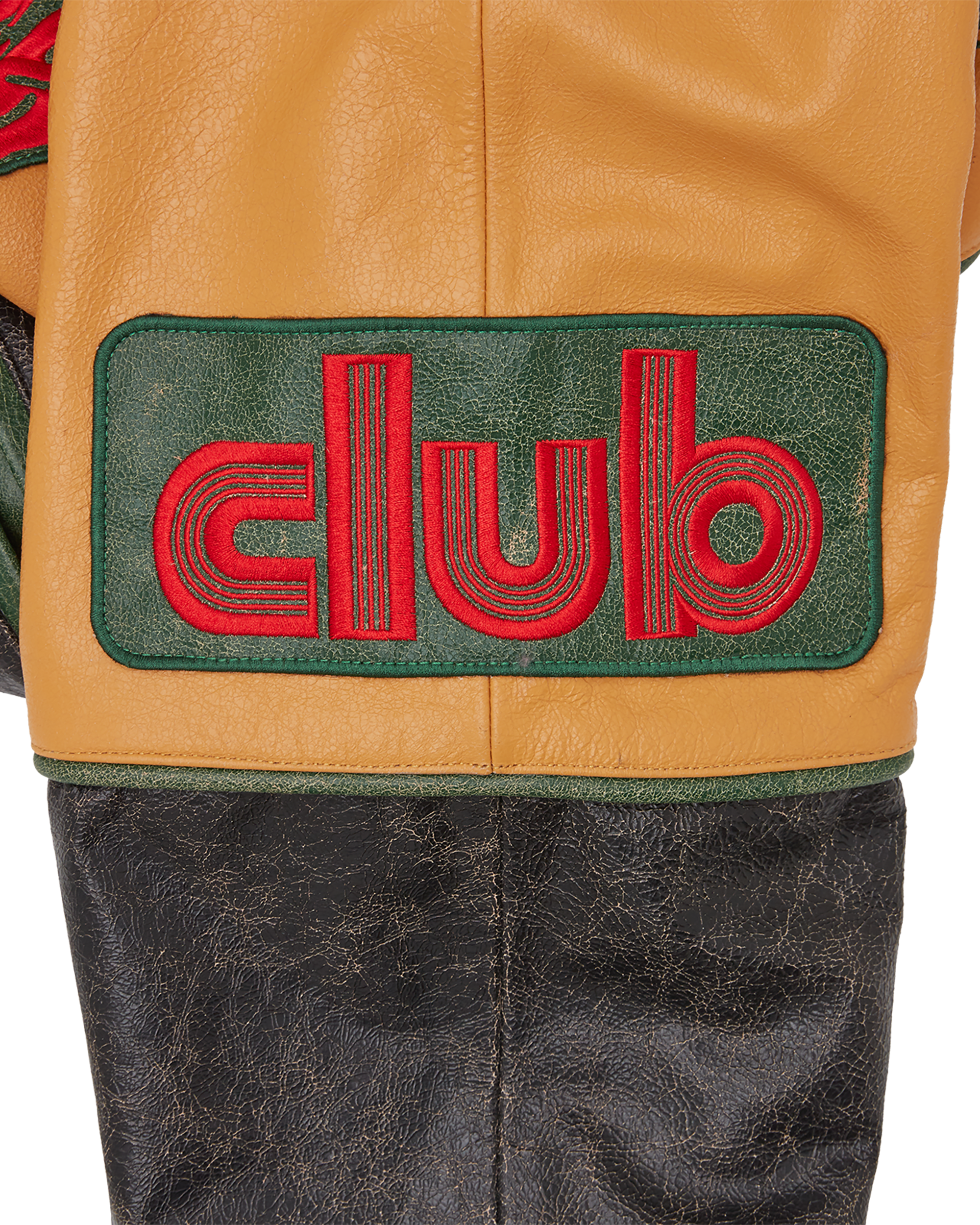 Club Cracked Leather Varsity Jacket - Image 7