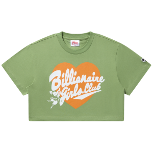 Womens Script Heart Cropped Tee