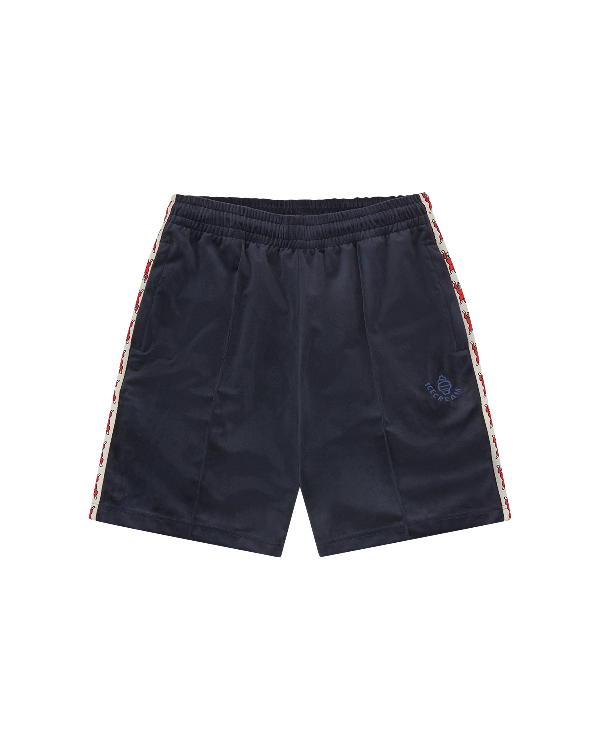 Running Dog Taped Velour Track Shorts