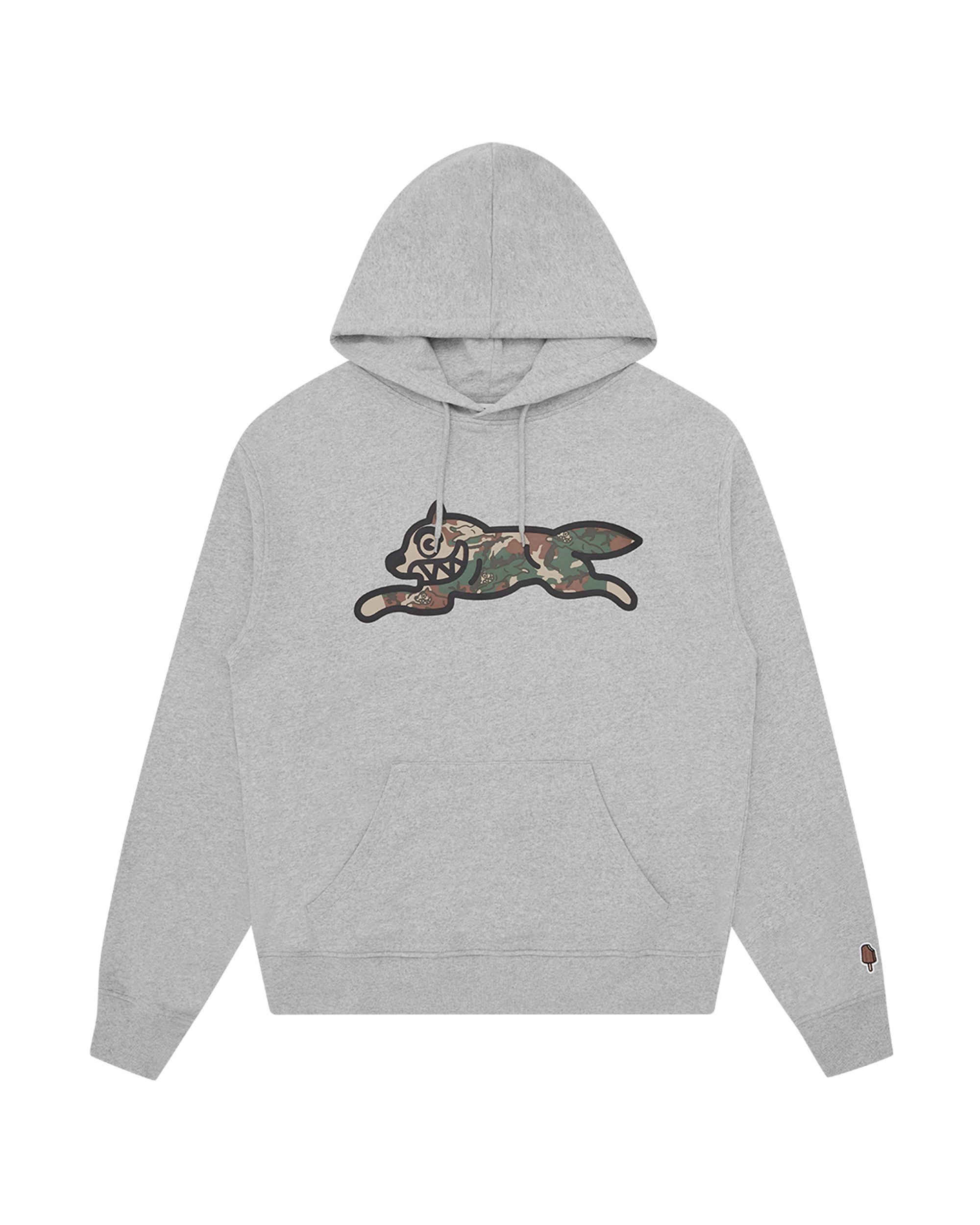 Woodland Camo Running Dog Popover Hood