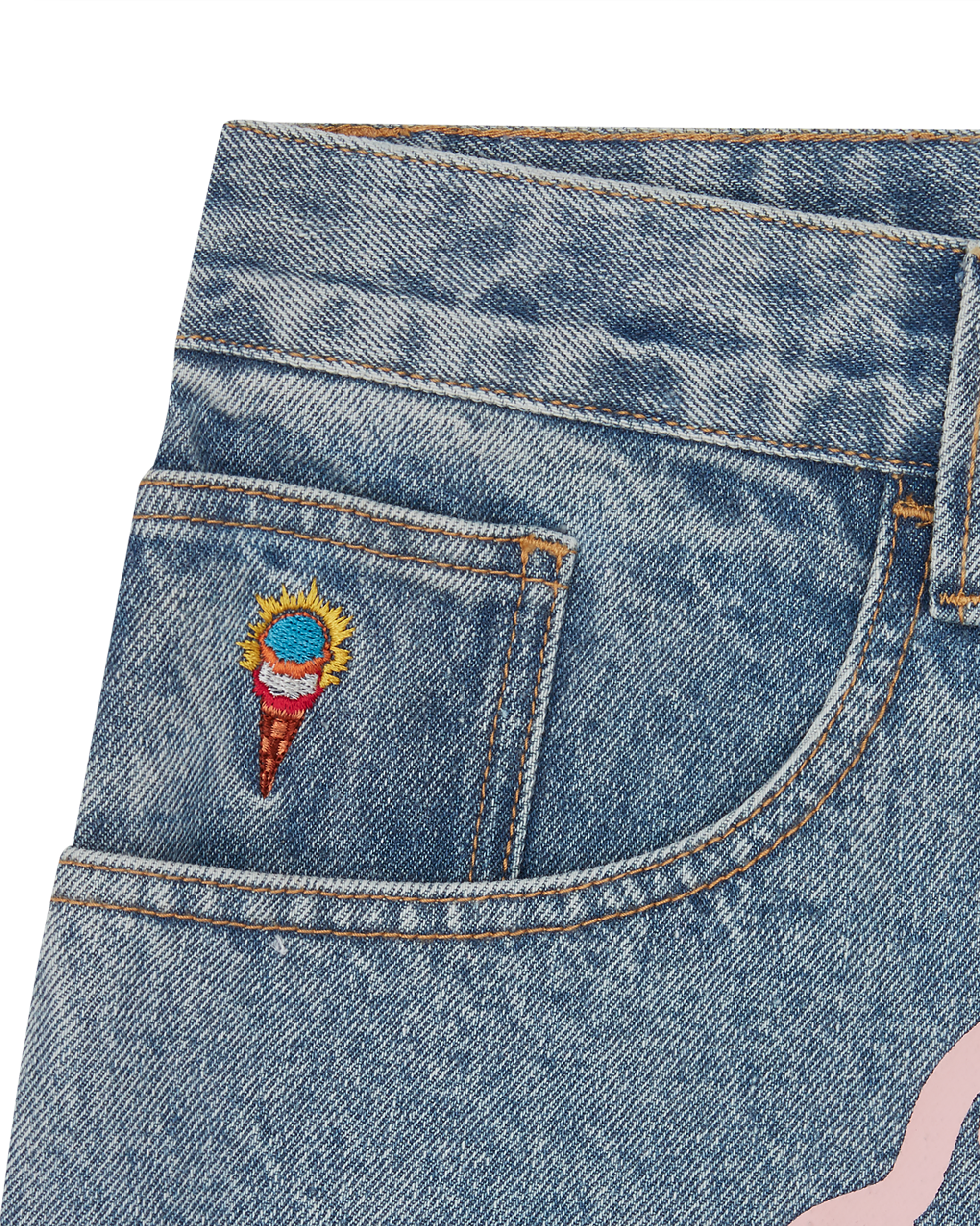 Running Dog Double Scoop Denim Pants - Image 3